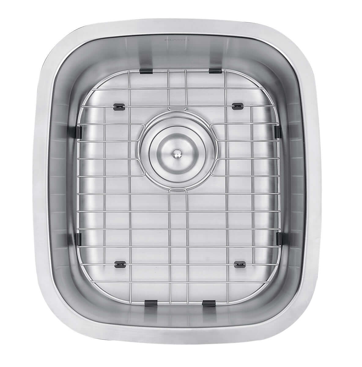 Ruvati 15" Undermount Bar Prep Sink Single Bowl - RVM4110 with interior basin and protective grid.