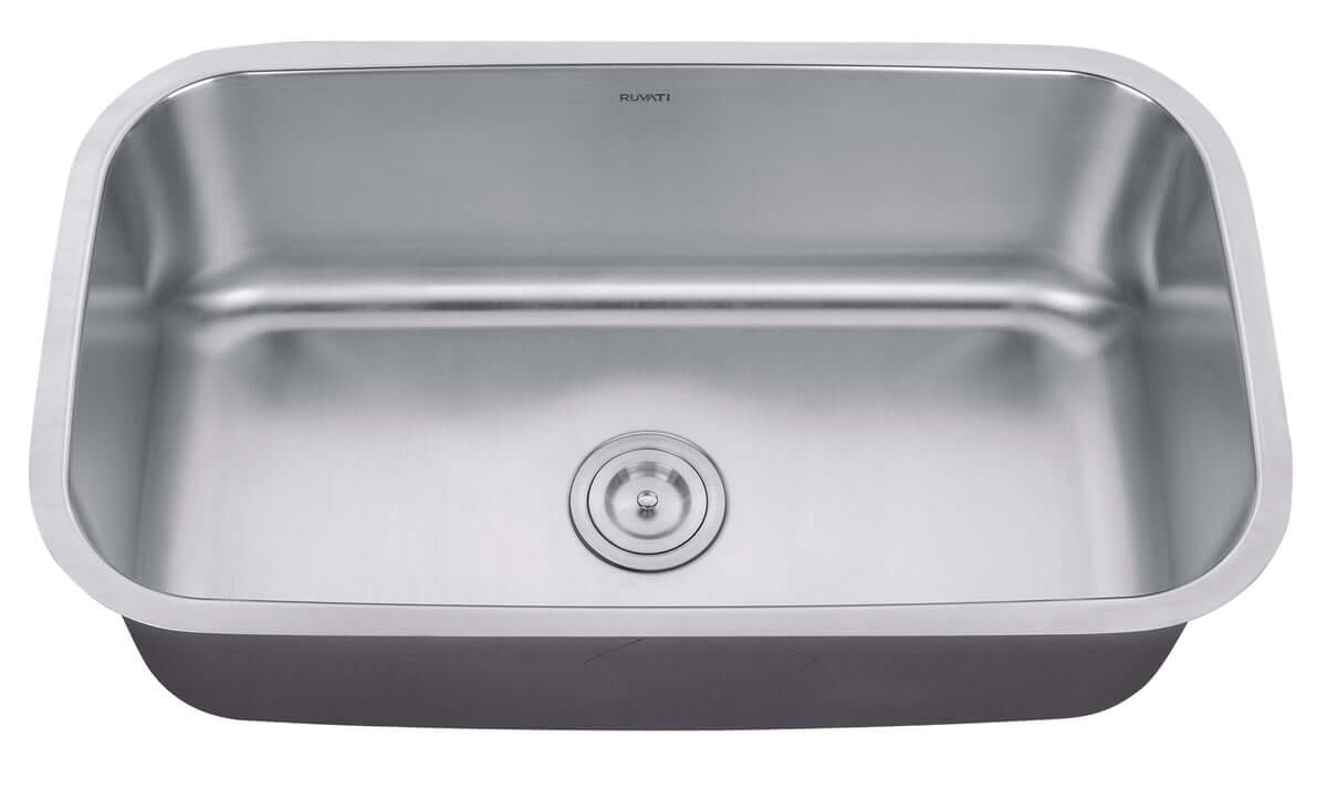 Ruvati 32" Undermount Kitchen Sink Single Bowl - RVM4200 showcasing a deep 10" bowl interior.