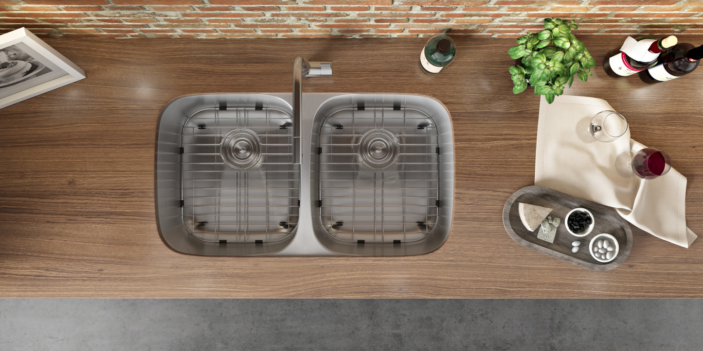 Ruvati 32" Undermount Kitchen Sink 50/50 Double Bowl - RVM4300