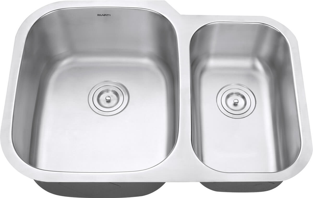 Ruvati 29" Undermount Kitchen Sink 60/40 Double Bowl - RVM4500