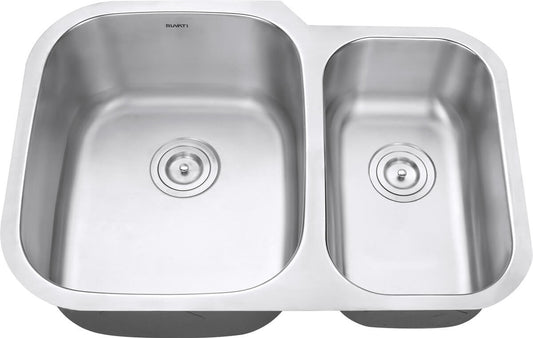 Ruvati 29" Undermount Kitchen Sink 60/40 Double Bowl - RVM4500