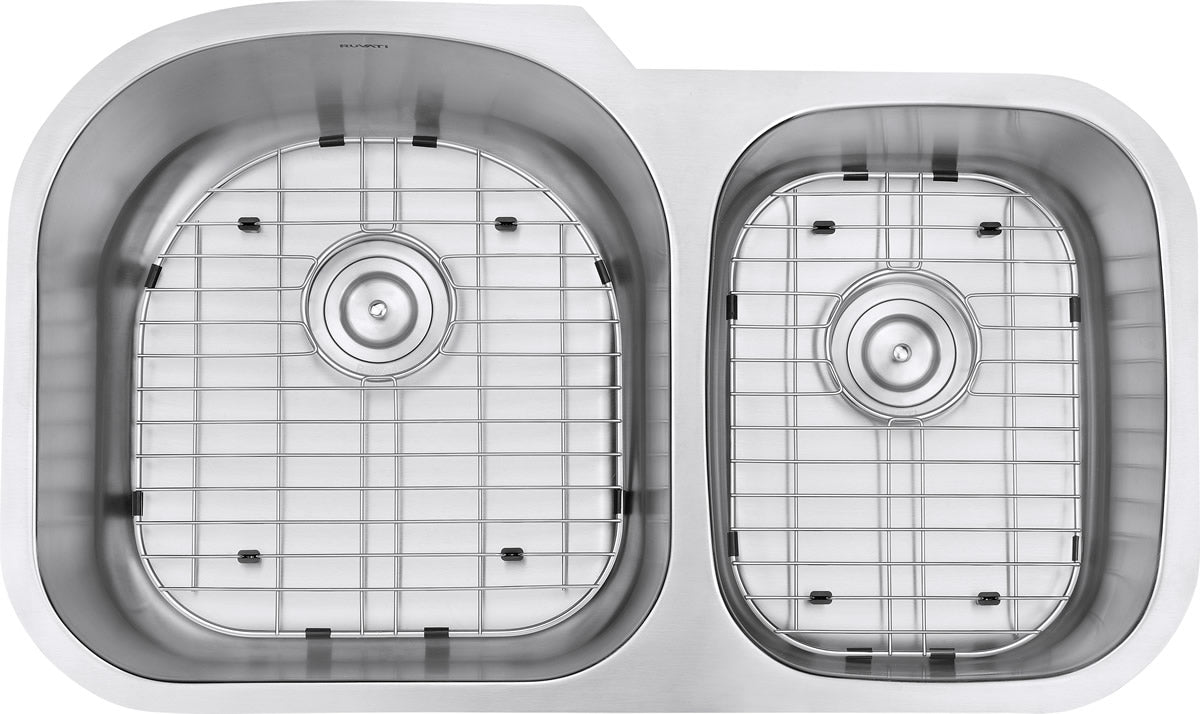 Ruvati 34" Undermount Kitchen Sink 60/40 Double Bowl - RVM4600