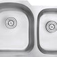 Ruvati 34" Undermount Kitchen Sink 60/40 Double Bowl - RVM4600