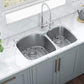 Ruvati 34" Undermount Kitchen Sink 60/40 Double Bowl - RVM4600