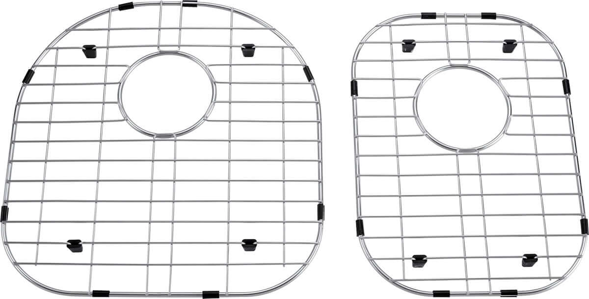 Ruvati 34" Undermount Kitchen Sink 60/40 Double Bowl - RVM4600 sink grids for protecting and draining dishes.