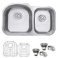 Ruvati 34" Undermount Kitchen Sink 60/40 Double Bowl - RVM4600