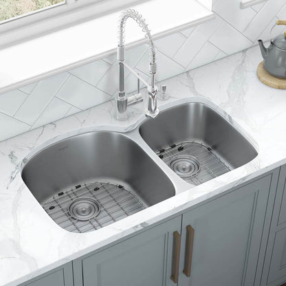 Ruvati 34" Undermount Kitchen Sink 60/40 Double Bowl - RVM4600