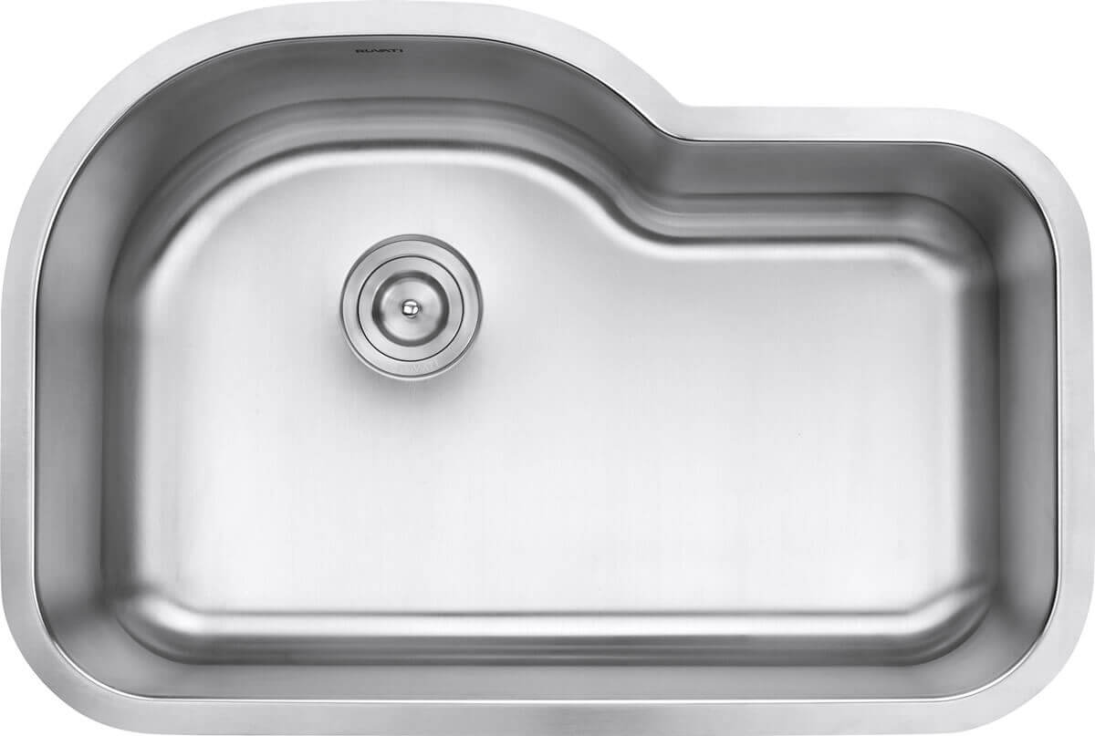 Ruvati 32" Undermount Kitchen Sink Single Bowl - RVM4700 featuring a classic curved design and spacious deep bowl.