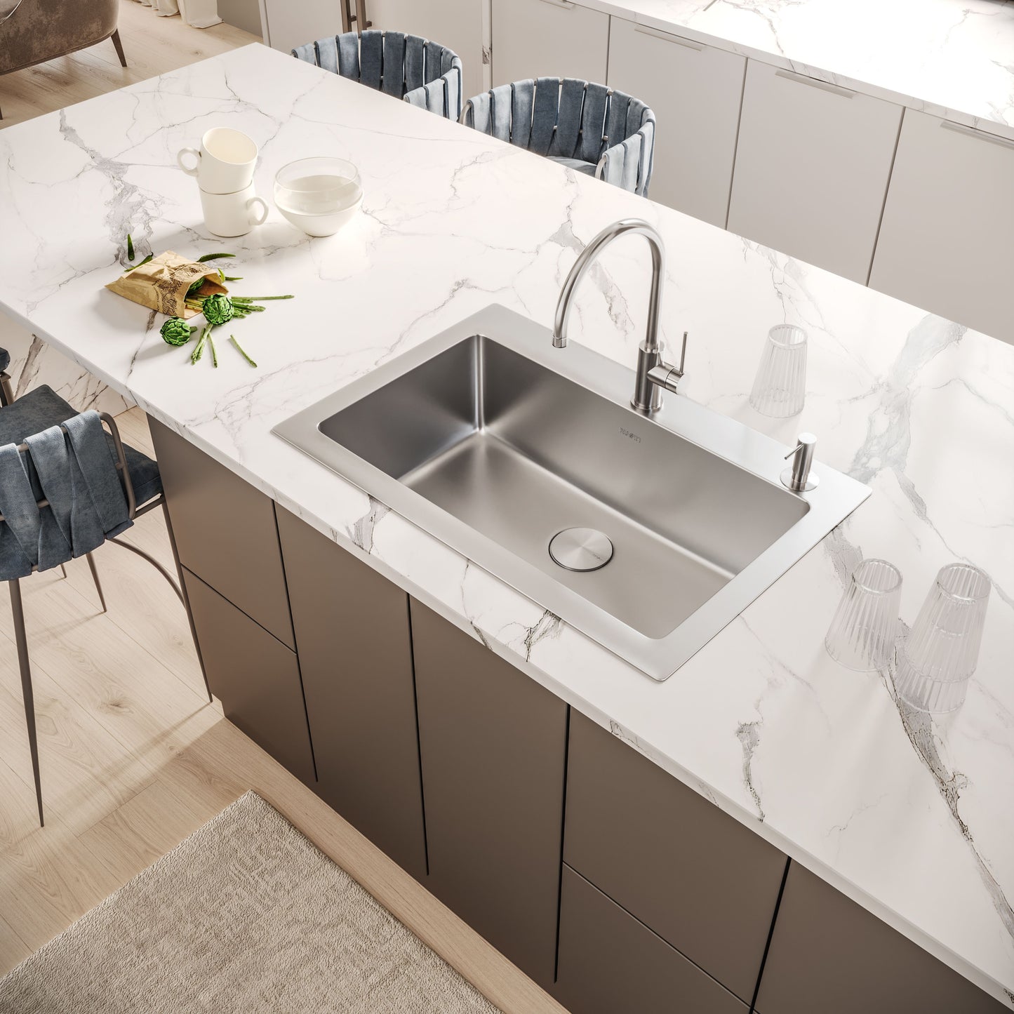 Ruvati 33" Topmount Kitchen Sink Single Bowl - RVM5001