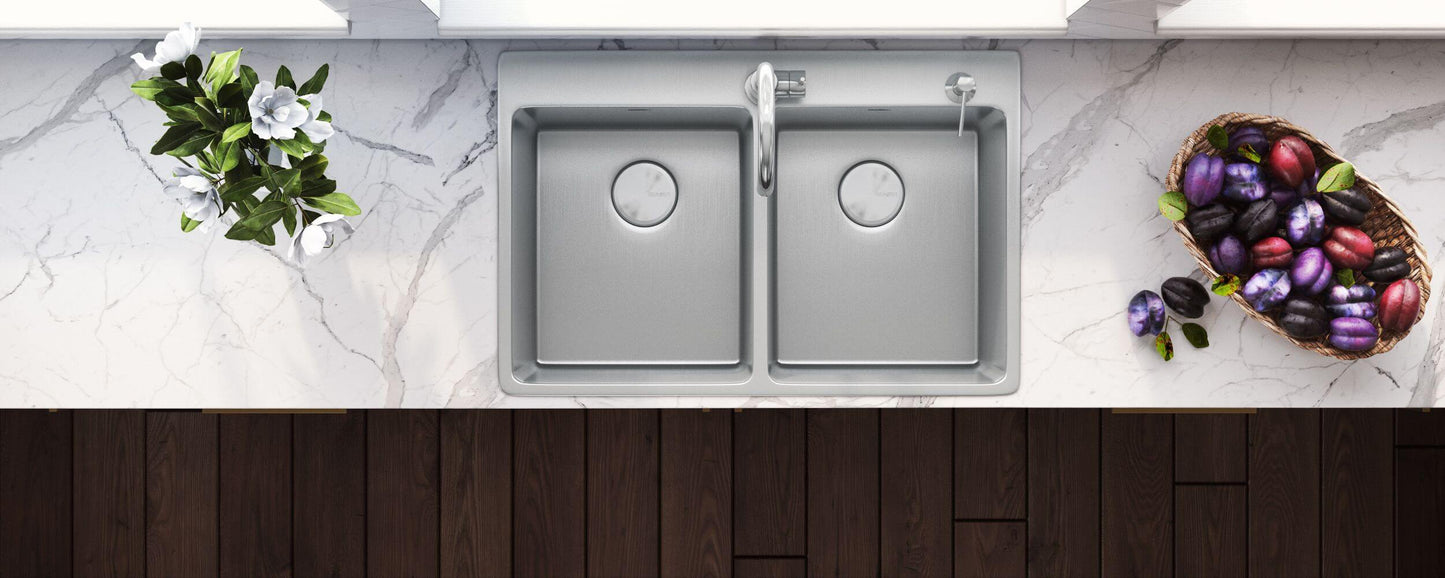 Ruvati 33" Topmount Kitchen Sink 50/50 Double Bowl - RVM5150