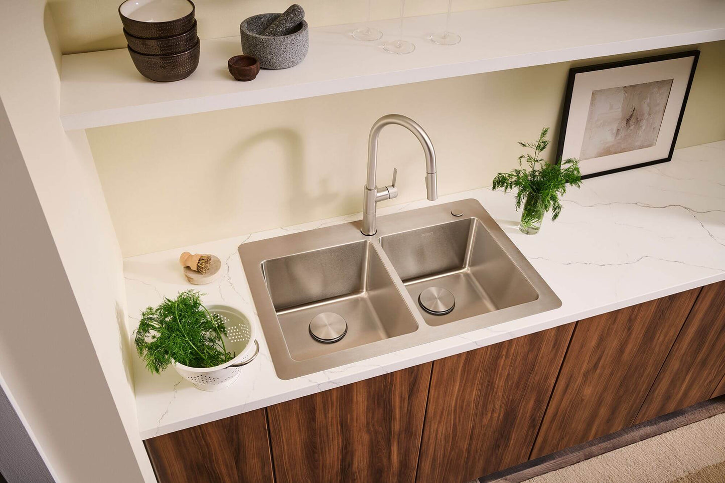 Ruvati 33" Topmount Kitchen Sink 50/50 Double Bowl - RVM5150