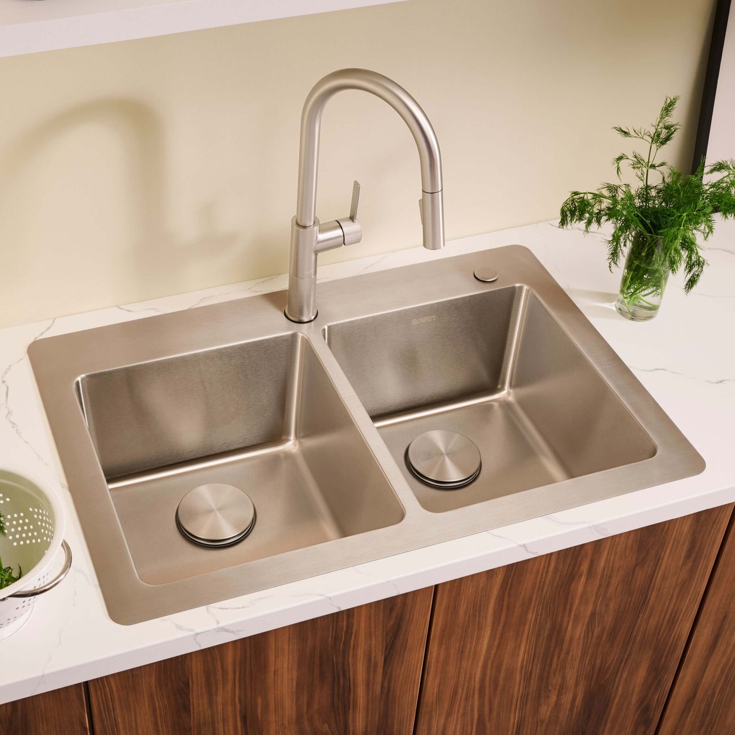 Ruvati 33" Topmount Kitchen Sink 50/50 Double Bowl - RVM5150