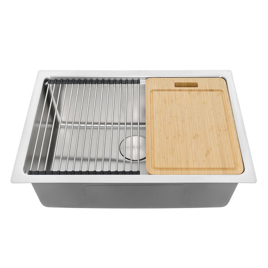 Ruvati 27" Undermount Workstation Kitchen Sink Single Bowl - RVM5227
