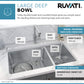 Ruvati 32" Undermount Kitchen Sink 70/30 Double Bowl - RVM5300