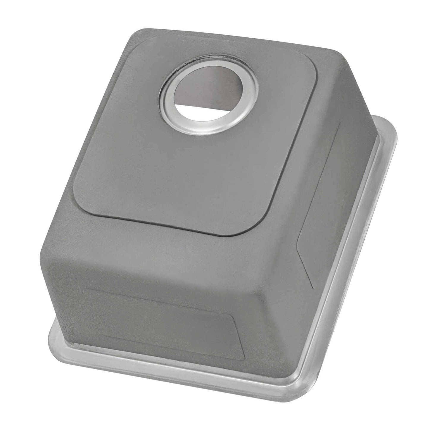 Ruvati 15" Undermount Bar Prep Kitchen Sink Single Bowl - RVM5815 shown in a sleek grey finish with rounded edges.