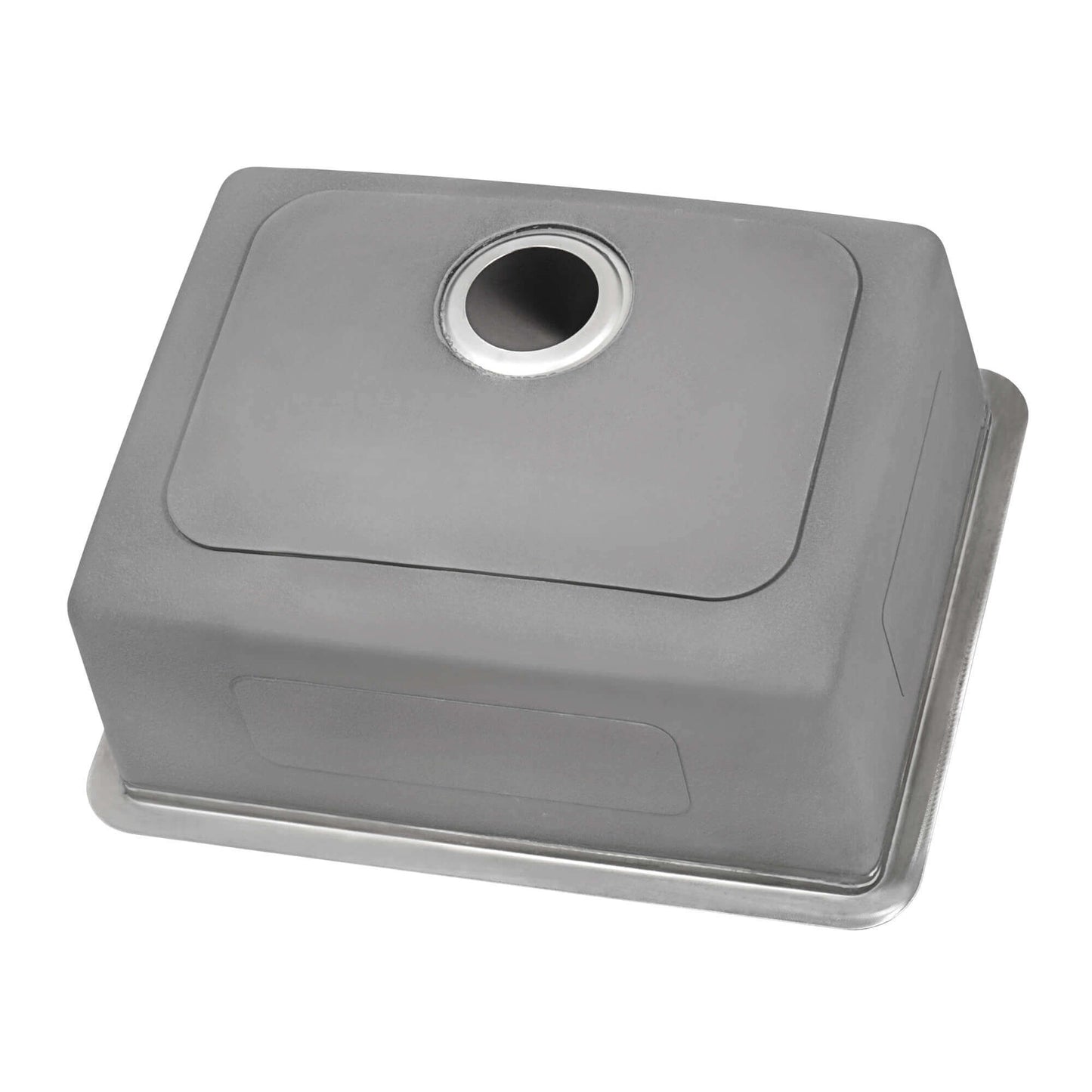 Ruvati 23" Undermount Bar Prep Kitchen Sink Single Bowl - RVM5908 gray sink with drain hole design.