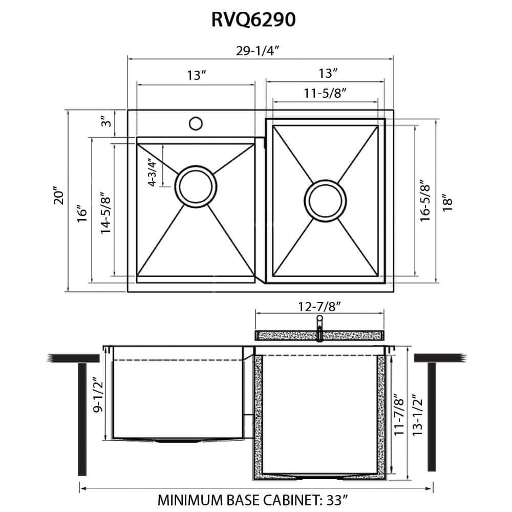 Ruvati Insulated Ice Chest and Outdoor Sink - Specification Sheet