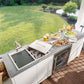 Ruvati Insulated Ice Chest and Outdoor Sink - View of Outdoor Sink Installation in a Backyard Setting