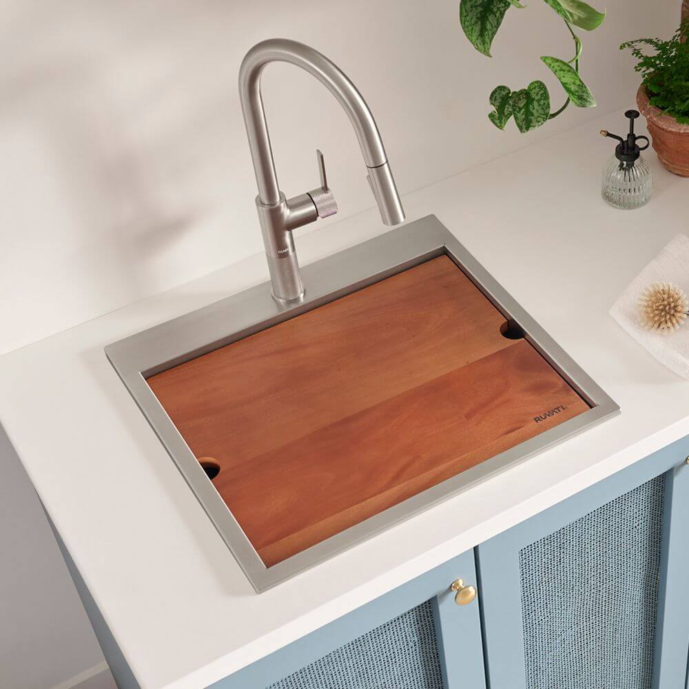 Ruvati 21" Deep Laundry Utility Workstation Sink Topmount - RVU6421