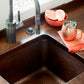 Thompson Rivera 17 inch square hand-hammered antique copper bar and prep sink, KPU-1715HA