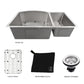 ZLINE Cortina 33" Undermount Double Bowl Sink in Stainless Steel (SC70D-33)