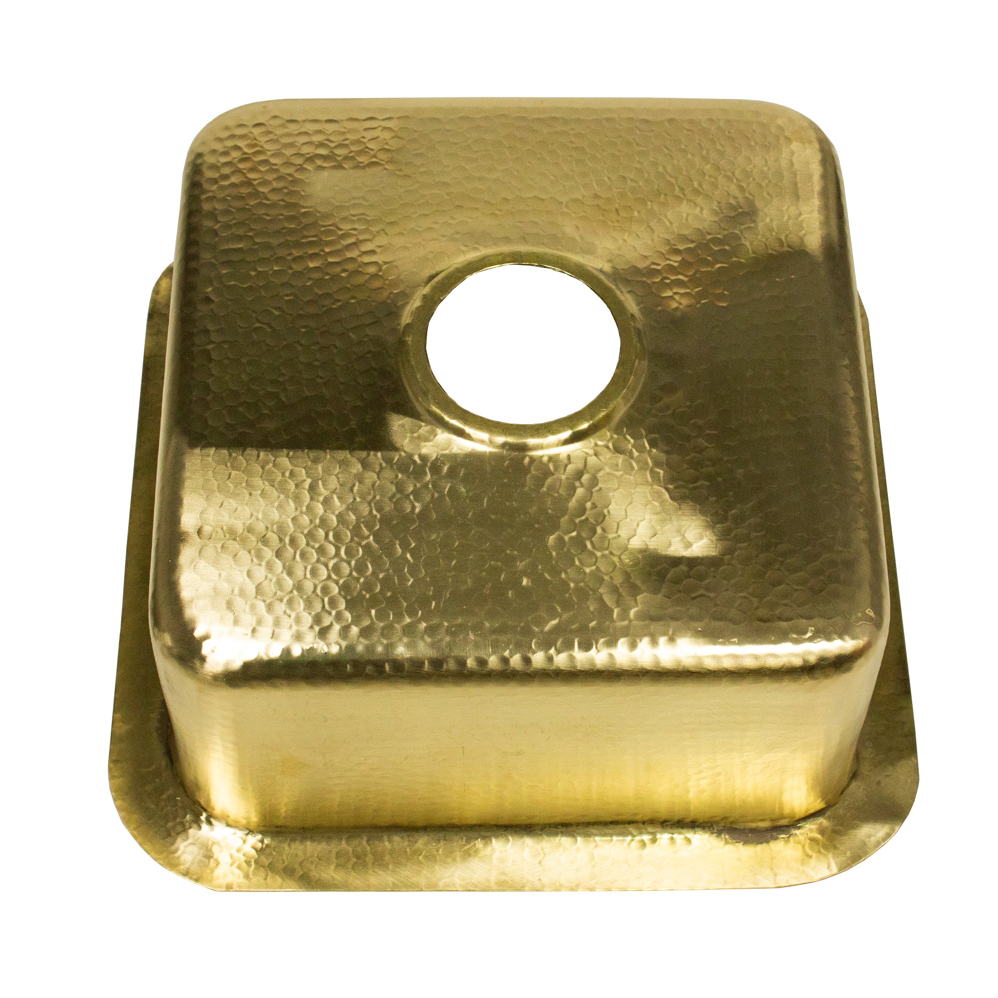 Nantucket SQRB-7MF 16.625-inch hand-hammered matte brass square bar sink, view 6
