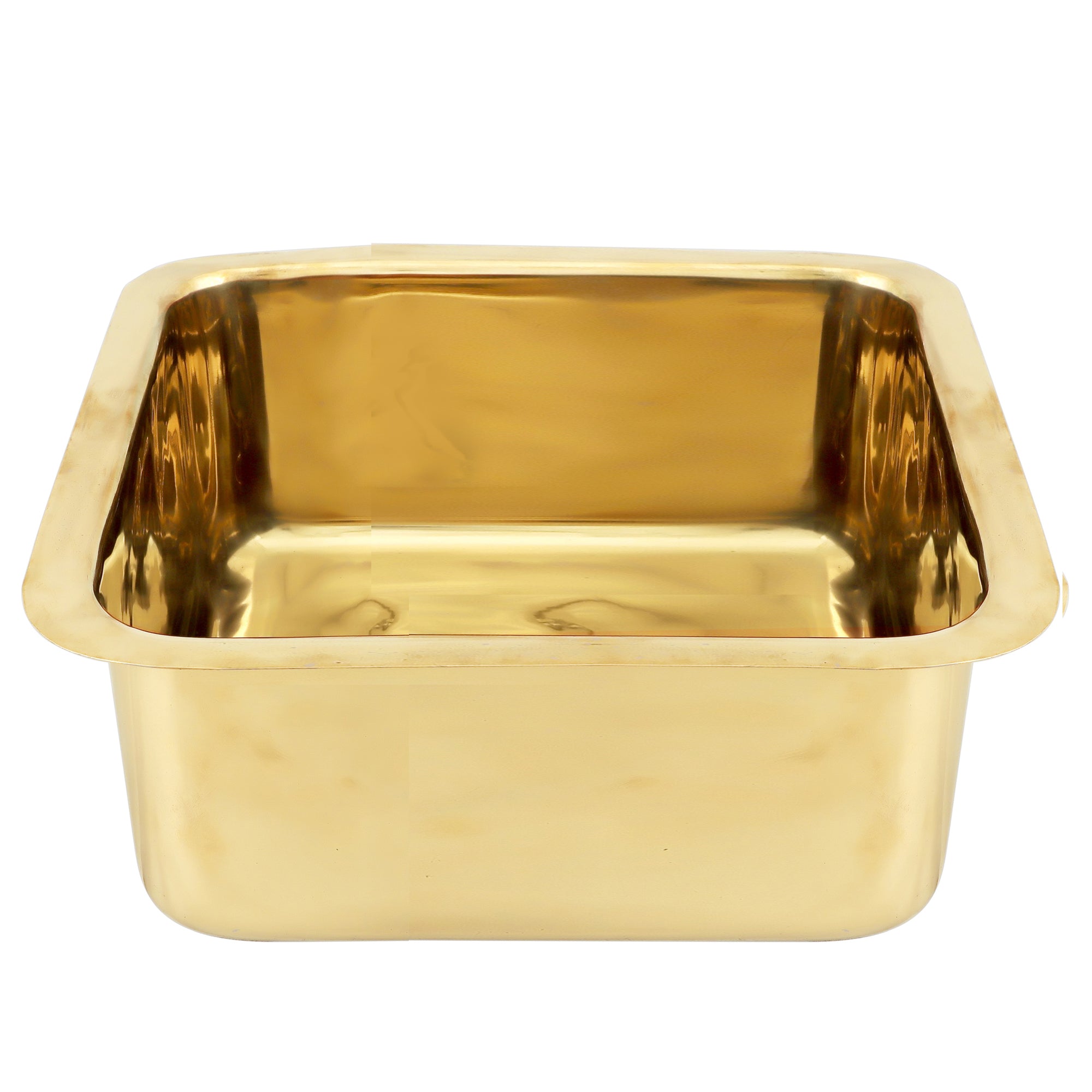 Nantucket SQRB-7SM 16.625-inch smooth polished brass square bar sink, view 3