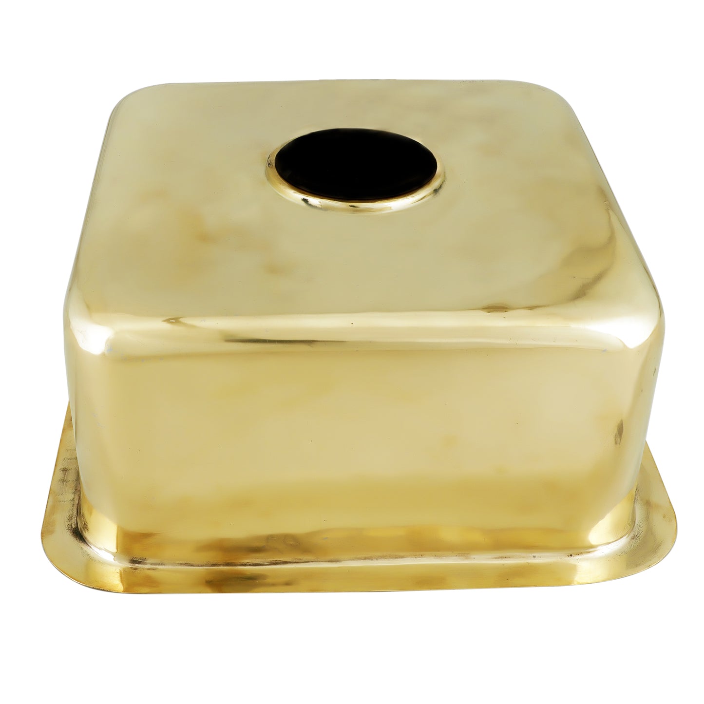 Nantucket SQRB-7SM 16.625-inch smooth polished brass square bar sink, view 4