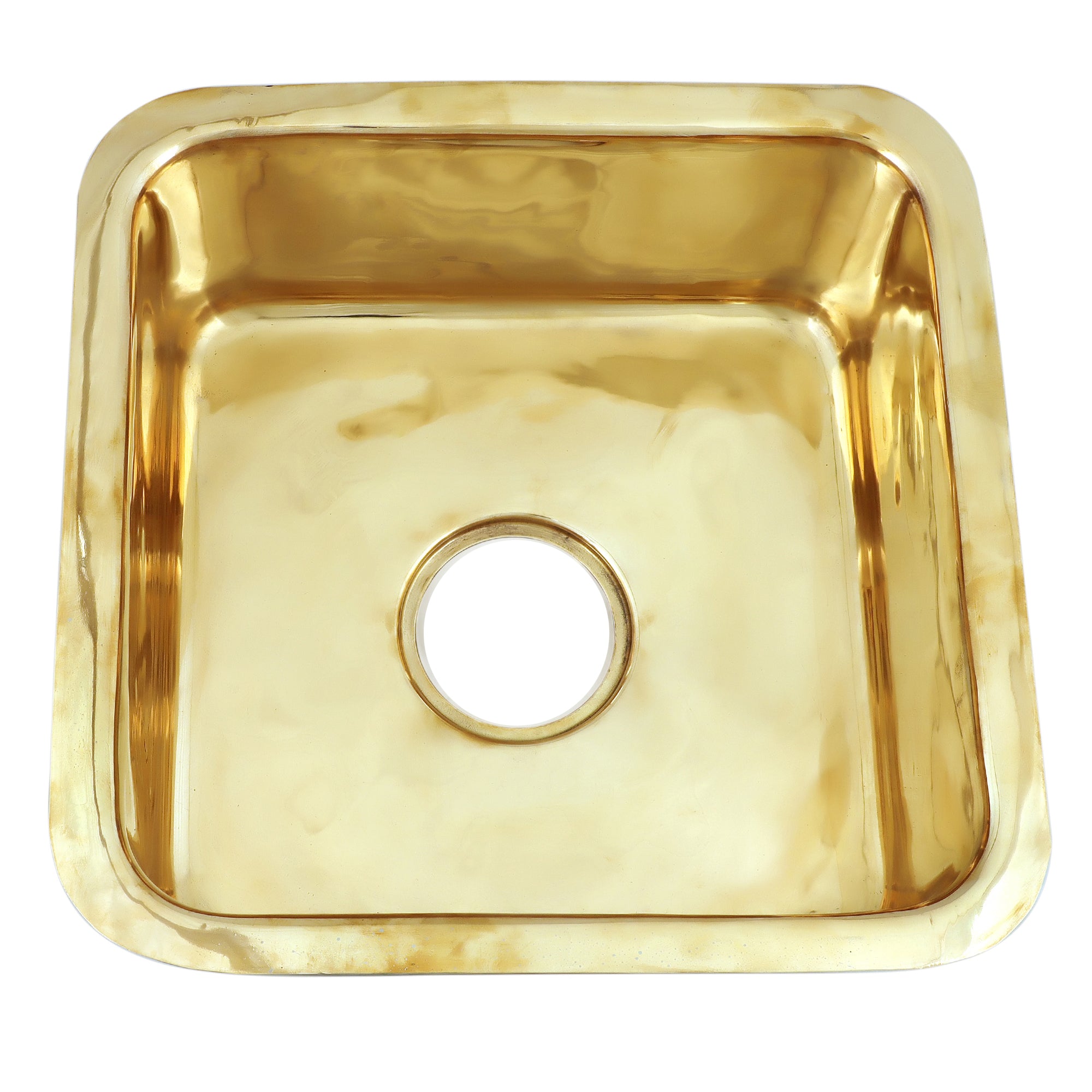 Nantucket SQRB-7SM 16.625-inch smooth polished brass square bar sink