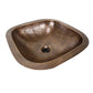 Nantucket 16.25-inch hand hammered copper square undermount bathroom sink with overflow SQRC-OF