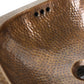 Nantucket 16.25-inch hand hammered copper square bathroom sink SQRC-OF, view 2