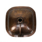 Nantucket 16.25-inch hand hammered copper square bathroom sink SQRC-OF, view 3