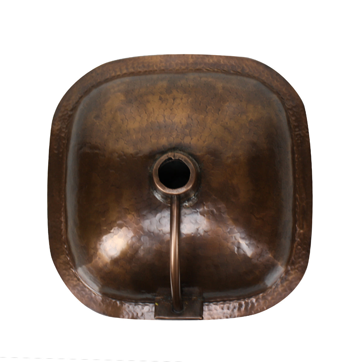 Nantucket 16.25-inch hand hammered copper square bathroom sink SQRC-OF, view 3