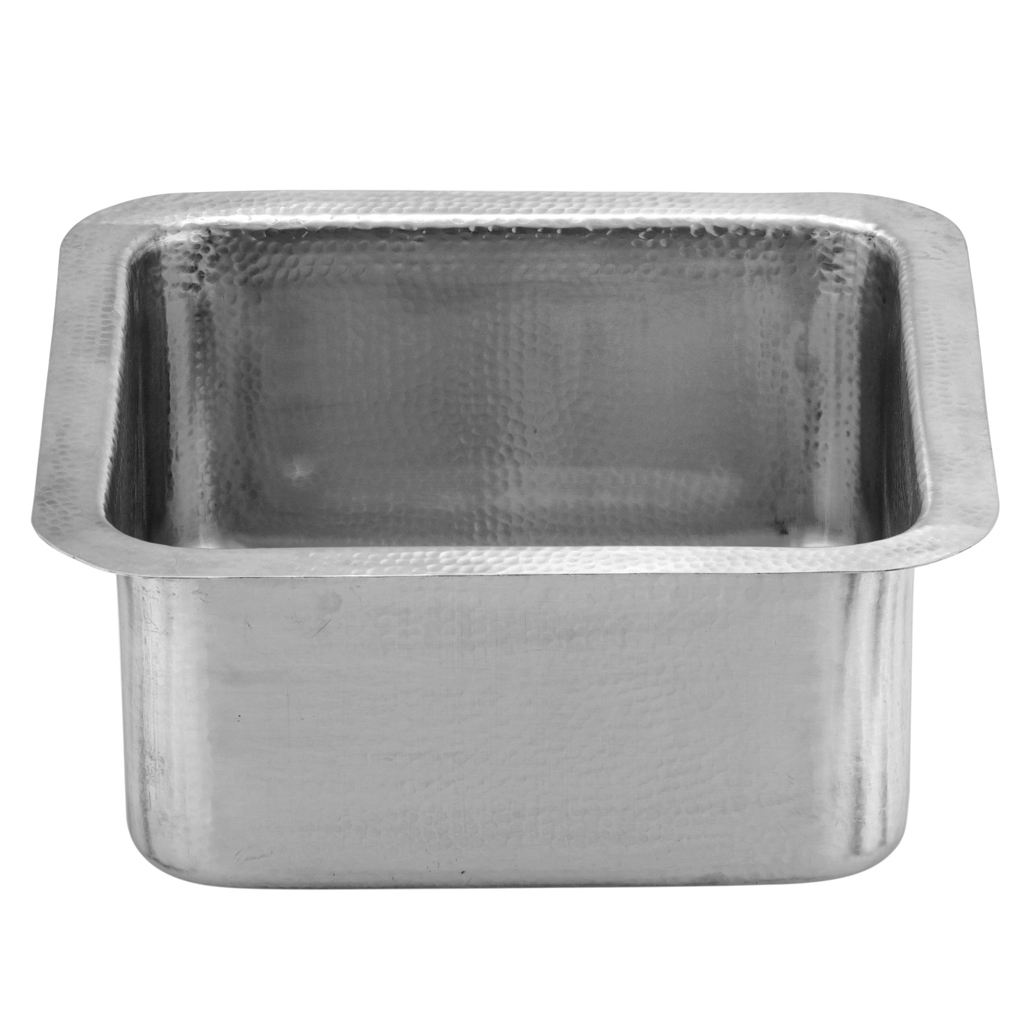Nantucket SQRS-7MF 16.5-inch hand-hammered satin stainless steel square bar sink, view 4