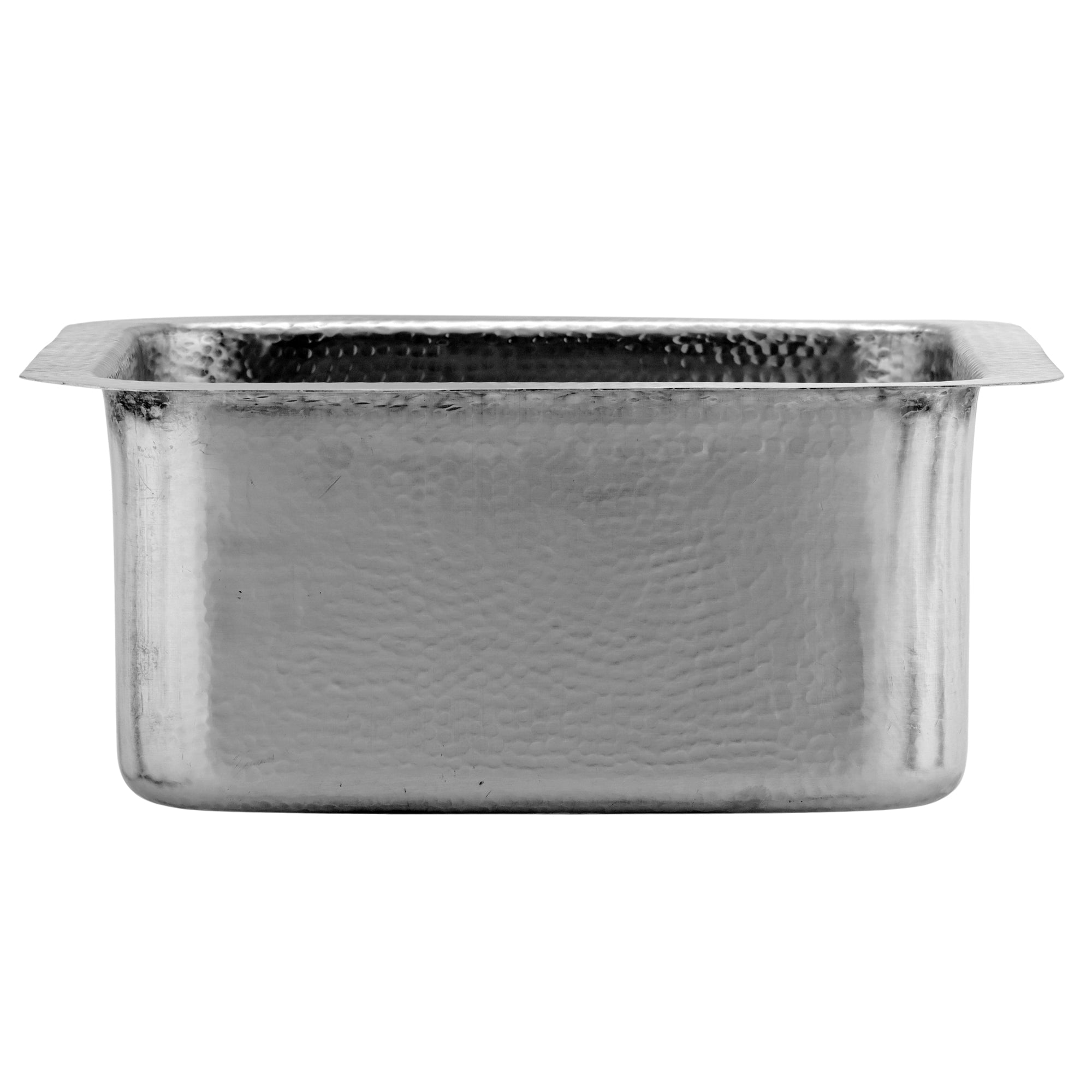 Nantucket SQRS-7MF 16.5-inch hand-hammered satin stainless steel square bar sink, view 5
