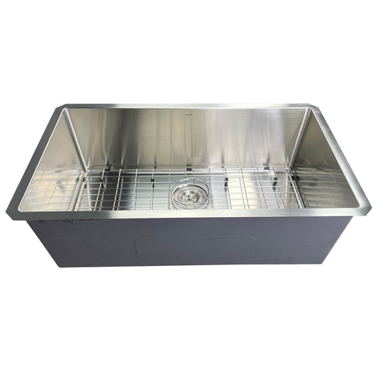 Nantucket 32" Pro Series Large Rectangle Single Bowl Undermount Small Radius Stainless Steel Kitchen Sink SR3219-16