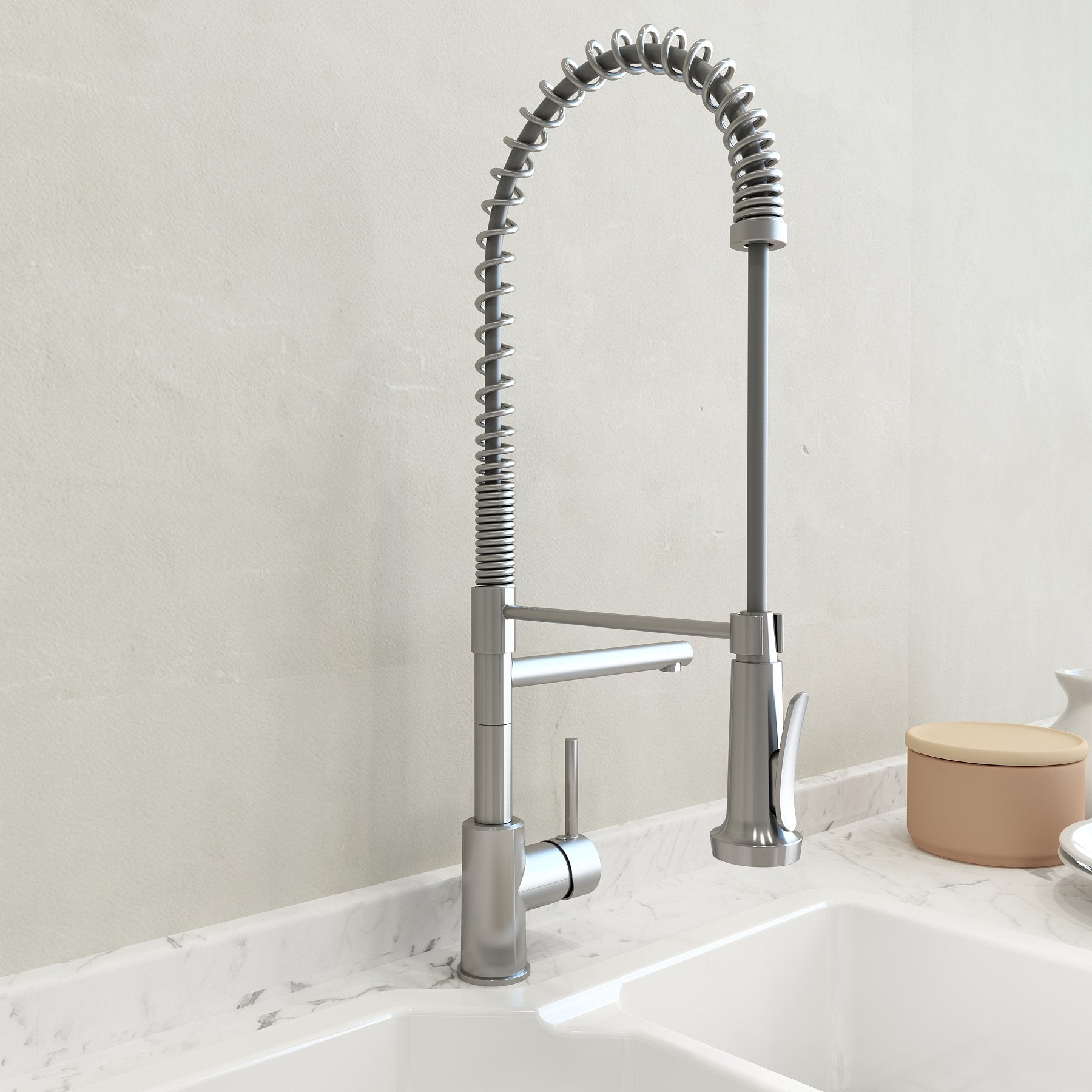 BOCCHI MAGGIORE 2.0 Dual-Spout Professional Kitchen Faucet in Stainless Steel