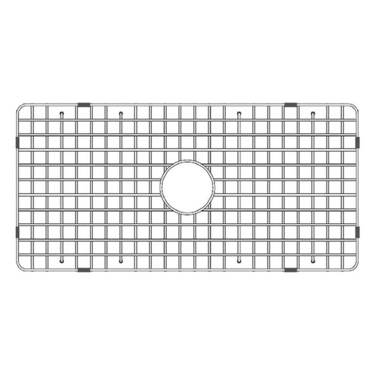 Latoscana Stainless Steel Grid for 36" Fireclay Farmhouse Sink - SSG-LTW3619 front view with protective bumpers and grid design.