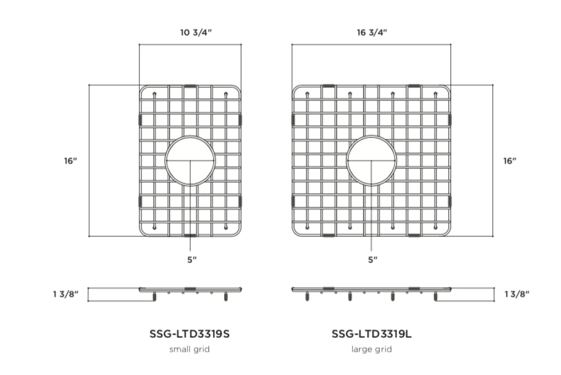 Latoscana Large Stainless Steel Grid for 33" Fireclay Double Bowl Farmhouse Sink, SSG-LTD3319L