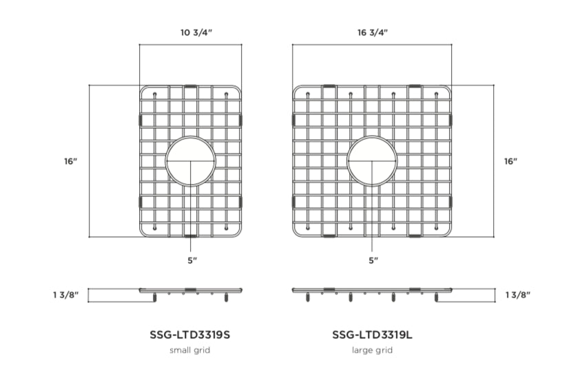 Latoscana Small Stainless Steel Grid for 33" Fireclay Double Bowl Farmhouse Sink, SSG-LTD3319S