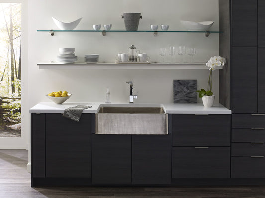 Thompson Quiroga 33" Hammered Stainless Steel single bowl farmhouse sink KSA-3322HSS