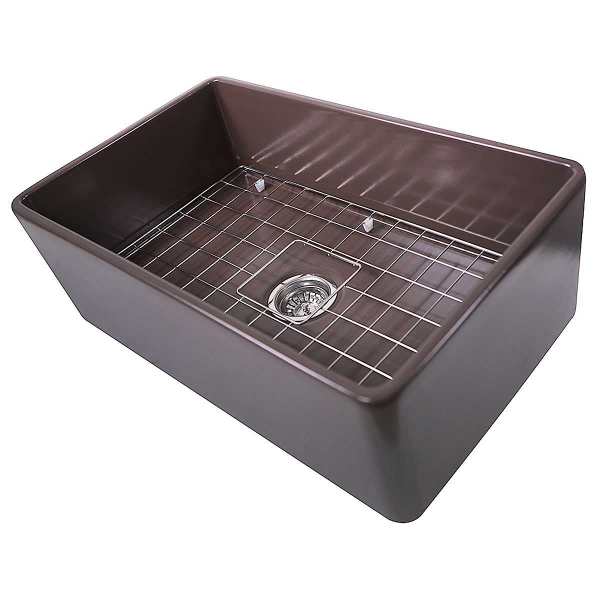 Nantucket T-FCFS30CB 30-inch coffee brown fireclay farmhouse sink