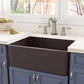 Nantucket T-FCFS30CB 30-inch coffee brown fireclay farmhouse sink, installed