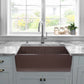 Nantucket T-FCFS30CB 30-inch coffee brown fireclay farmhouse sink, installed
