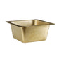 Outside corner view of Thompson's Tamayo hammered brass bar and prep sink