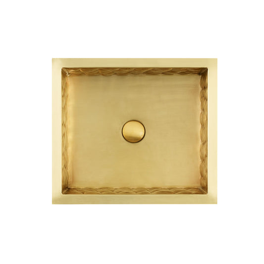 Thompson Rivera Tortuga 17" Satin Brass Turtle Texture Bar/Prep Sink - KPU-1715SB-TURTLE