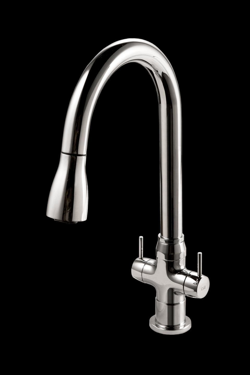 HOUZER TRINITY Dual Handle Pull Down Kitchen Faucet