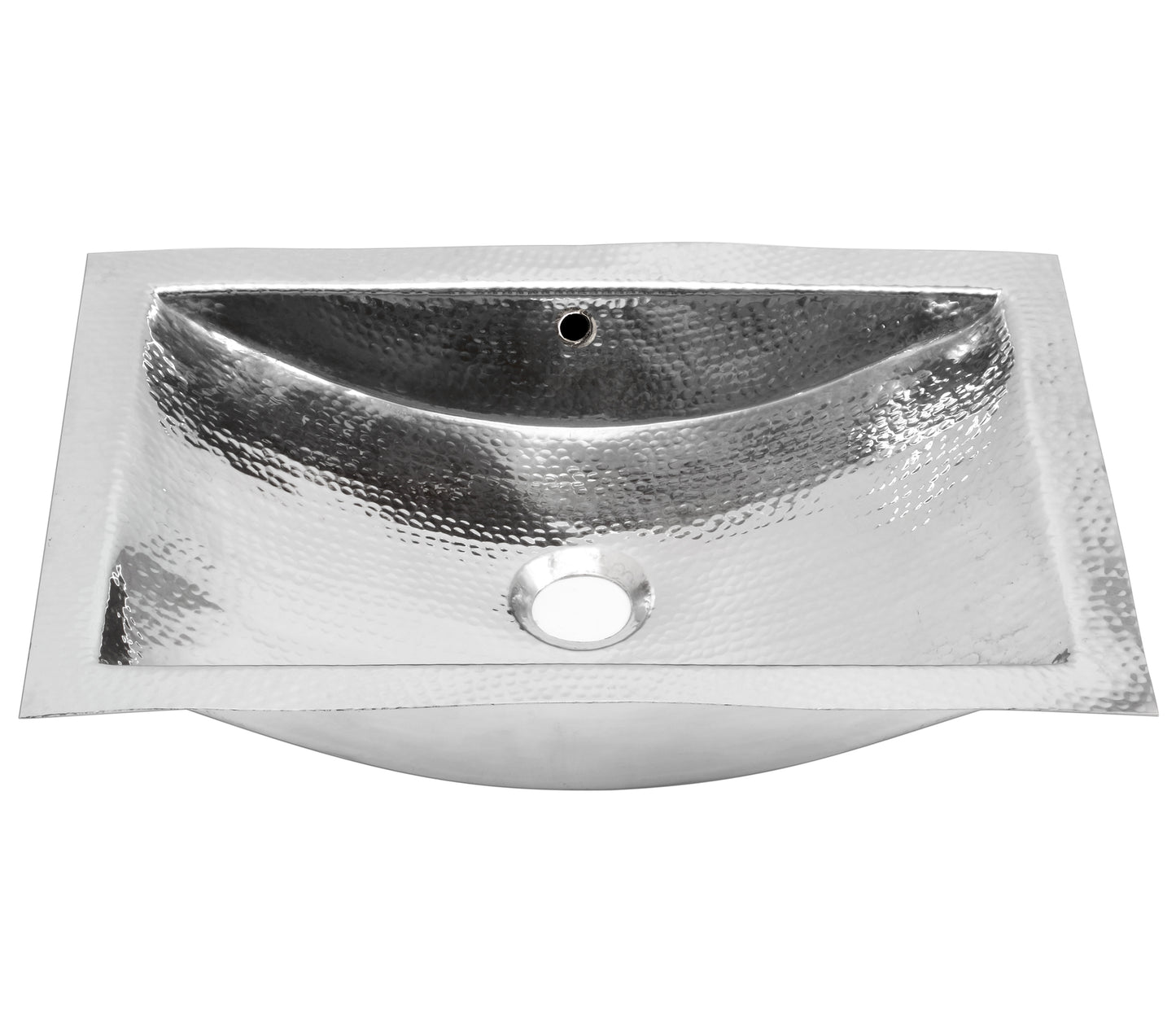 Nantucket hammered stainless trough sink with overflow TRS-OF, view 2