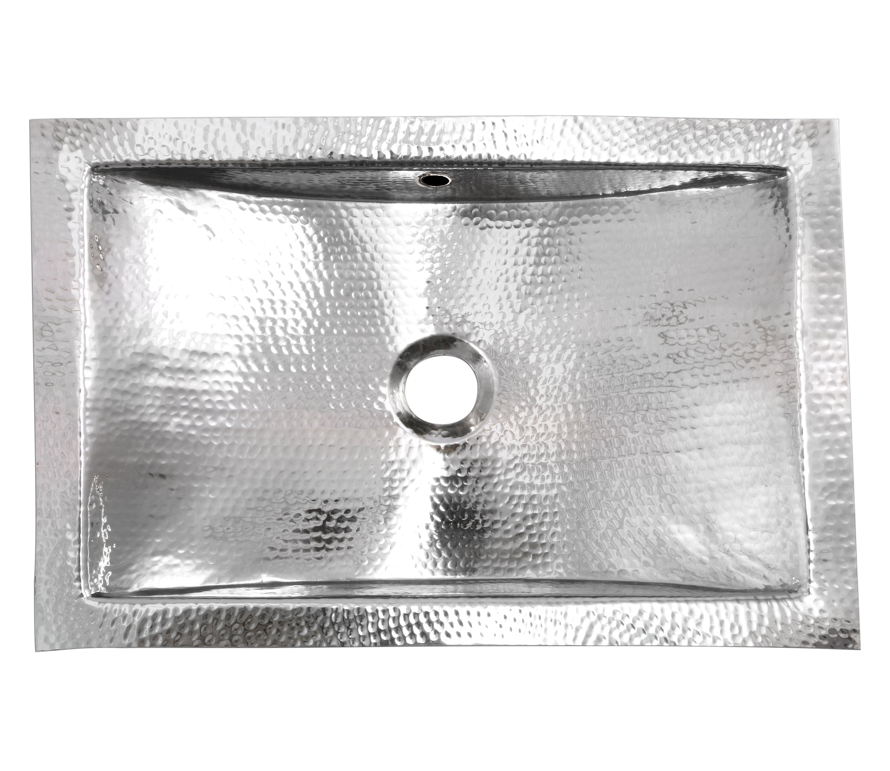 Nantucket hammered stainless trough sink with overflow TRS-OF, view 3