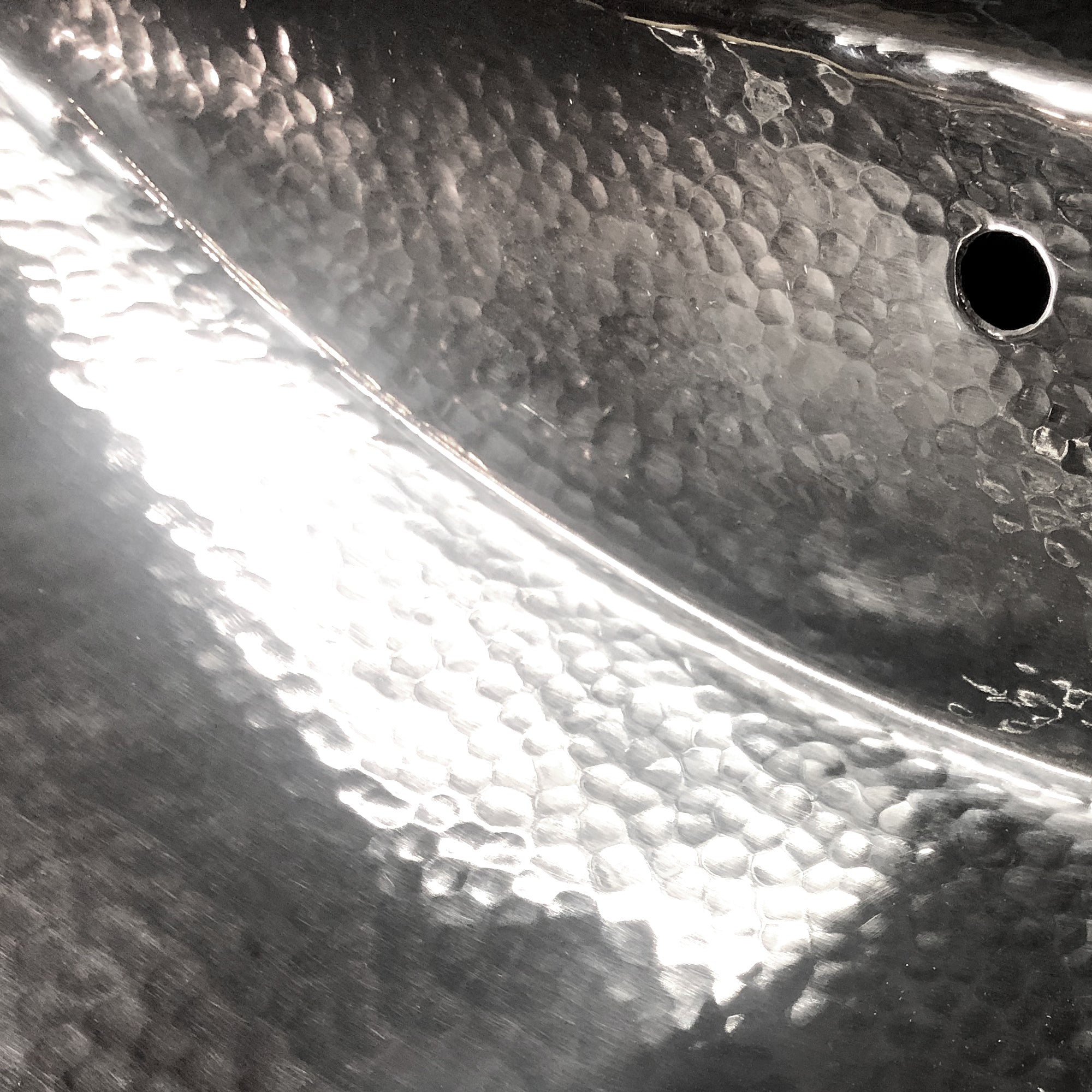 Nantucket hammered stainless trough sink with overflow TRS-OF, view 4